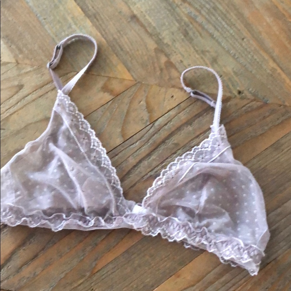 GAPbody. mauve sheer dobby and lace bra.